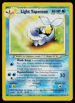 Pokemon Card - Light Vaporeon Neo Destiny 52/105 Uncommon - Image 1
