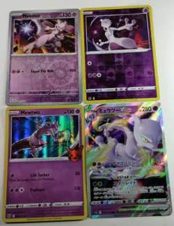 Mewtwo V Star Lot of 4 Cards Holo Collection Bundle Pokemon - Image 2