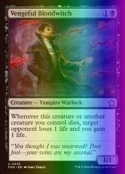MTG Magic the Gathering Vengeful Bloodwitch (76/789) Foundations LP FOIL - Image 1