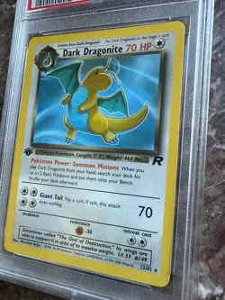 Dark Dragonite 22/82 1st Edition Team Rocket Pokemon Card Psa 9 Non-Holo - Image 2
