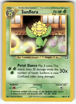Sunflora Neo Genesis Uncommon Pokemon Near Mint or Better - Image 1