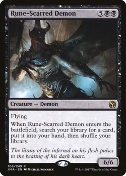 Magic The Gathering -Rune-Scarred Demon- LP Light Play - Iconic Masters - Image 1