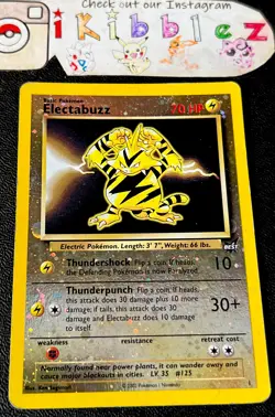 ELECTABUZZ 1 MP Reverse Holo 2 Foil Swirls WoTC Best Stamp Pokemon League Promo! - Image 1