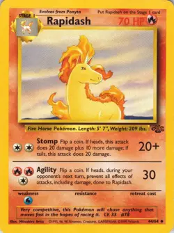 Rapidash – Pokemon TCG Jungle 44/64 Uncommon LP - Image 1