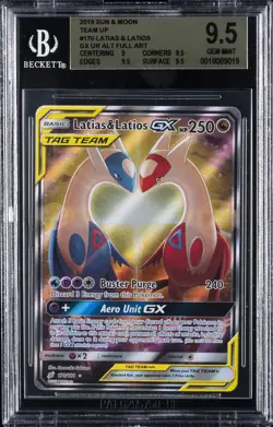 2019 POKEMON SUN & MOON TEAM UP #170 LATIAS & LATIOS BGS 9.5 - Image 1