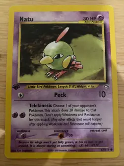 2000 Pokemon Neo - Genesis Vintage 1st Edition Natu #67/111 - Image 1