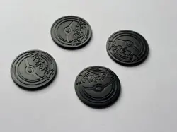 POKEMON PROFESSOR PROGRAM Set of 4 Red Metallic plastic coins - Image 2