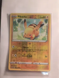 Pikachu 065/202 Pokemon Sword & Shield Base Set Reverse Holo NM Pokemon TCG - Image 1