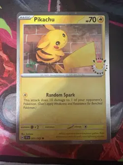 💫Pikachu With A Tail Swirl 💫 - (Cosmo Holo) 051/162 2026 Pokemon Day Promo - Image 2