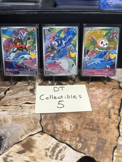 Rowlet, Litten & Popplio First Partner Illustration Collection Promo Set Pokemon - Image 1