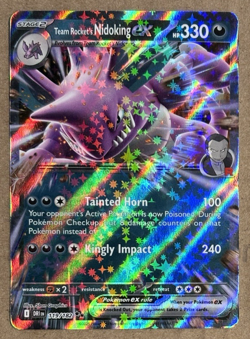 Team Rocket's Nidoking Ex Holo Destined Rivals Double Rare 119/182 Pokemon TCG - Image 1