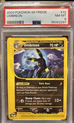 2003 POKEMON SKYRIDGE #32 UMBREON PSA 8 - Image 1