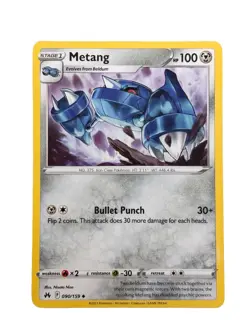 New: 2023 Pokemon TCG Metang 090 Crown Zenith Regular Uncommon - Image 1