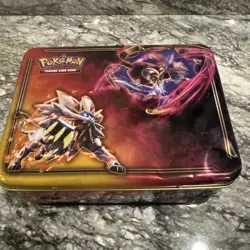 2017 Pokemon Trading Cards Chest Tin Lunch Box with lot 200+ 2017 Cards NM/M - Image 5