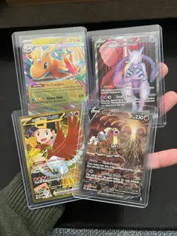 4 Card Lot Pokemon Card Collection Full Arts Holos TCG Rares V EX MINTY - Image 1