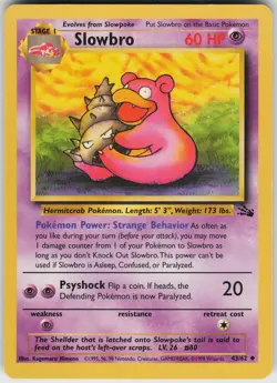 Pokemon Slowbro 43/62 Fossil Uncommon card - Image 1
