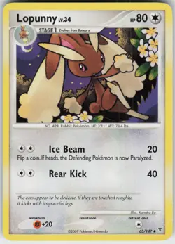 Pokemon TCG Lopunny 63 Supreme Victors Uncommon card Normal - Image 1