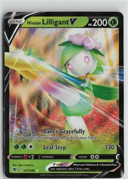 Pokemon Hisuian Lilligant V 017/189 SWSH10: Astral Radiance Ultra Rare card NM - Image 1