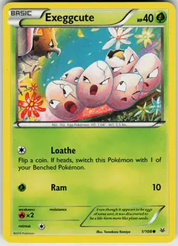 Pokemon Exeggcute 1/108 XY - Roaring Skies Common card - Image 1