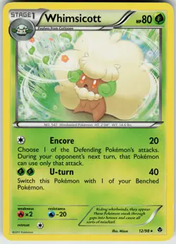 Pokemon Whimsicott (12) 12/98 Emerging Powers Rare card - Image 1