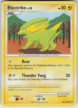 Pokemon TCG Electrike 74/127 Platinum Common card Normal - Image 1