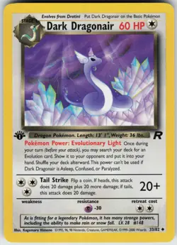 Pokemon TCG Dark Dragonair 33/82 Team Rocket Uncommon card 1st Edition LP - Image 1