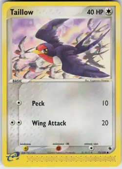 Pokemon TCG Taillow 72/109 Ruby and Sapphire Common card Normal NM - Image 1