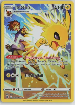 Pokemon Jolteon TG04/TG30 SWSH09: Brilliant Stars Trainer Gallery Holo card - Image 1
