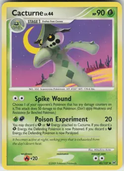 Pokemon TCG Cacturne 42/127 Platinum Uncommon card Normal - Image 1