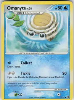 Pokemon TCG Omanyte 70/99 Arceus Common card Normal - Image 1