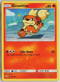 Pokemon Growlithe 21/149 SM Base Set Normal card - Image 1