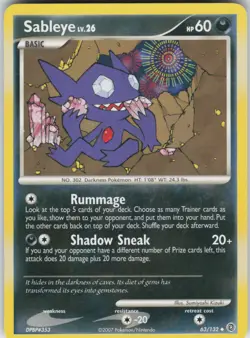 Pokemon TCG Sableye 63/132 Secret Wonders Uncommon card Normal - Image 1