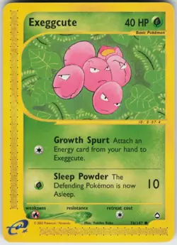 Pokemon TCG Exeggcute (76) 076/147 Aquapolis Common card Normal LP - Image 1