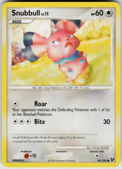 Pokemon TCG Snubbull 84/106 Great Encounters Common card Normal LP - Image 1
