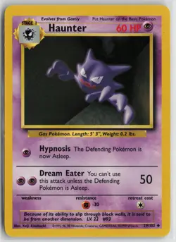 Haunter 029/102 Base Set Uncommon Pokemon card - Image 1