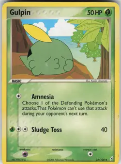 Pokemon TCG Gulpin 33/100 Crystal Guardians Uncommon card Normal - Image 1