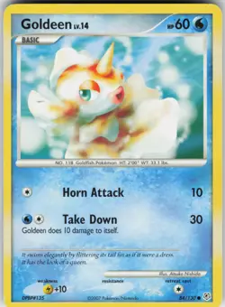 Pokemon TCG Goldeen 84/130 Diamond and Pearl Common card Normal - Image 1