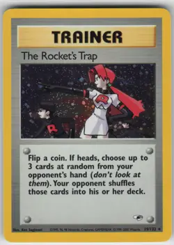 Pokemon TCG The Rocket's Trap 019/132 Gym Heroes Holo Rare card Unlimited Holofo - Image 1
