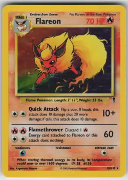 Pokemon TCG Flareon 010/110 Legendary Collection Holo Rare card Holofoil - Image 1