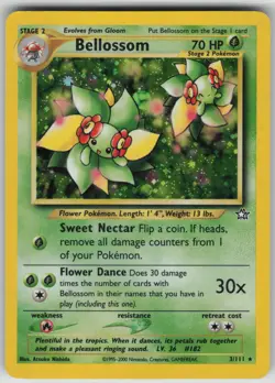 Pokemon TCG Bellossom 003/111 Neo Genesis Holo Rare card Unlimited Holofoil LP - Image 1