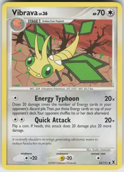 Pokemon TCG Vibrava 53/111 Rising Rivals Uncommon card Normal - Image 1