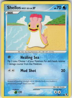 Pokemon TCG Shellos West Sea 80/111 Rising Rivals Common card Normal - Image 1
