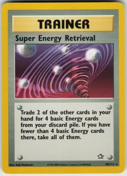 Pokemon TCG Super Energy Retrieval 089/111 Neo Genesis Rare card Unlimited LP - Image 1