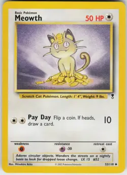 Pokemon TCG Meowth 053/110 Legendary Collection Uncommon card Normal LP - Image 1