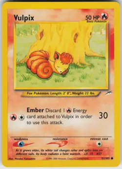 Pokemon TCG Vulpix 091/105 Neo Destiny Common card Unlimited LP - Image 1