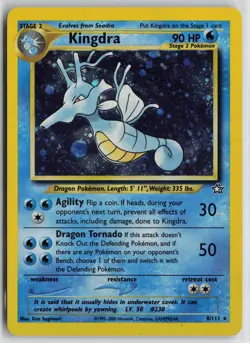 Pokemon Kingdra 008/111 Neo Genesis Holo card - Image 1