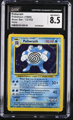 CGC 8.5 Poliwrath Base Set 13/102 1999 Holo graded card - Image 1