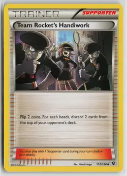 Pokemon Team Rocket's Handiwork 112/124 XY - Fates Collide LP card Normal - Image 1