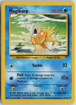 Pokemon Magikarp 035/102 Base Set LP card - Image 1