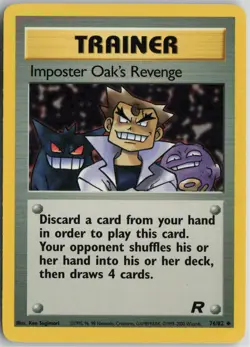 Pokemon Imposter Oak's Revenge 76/82 Team Rocket LP card - Image 1